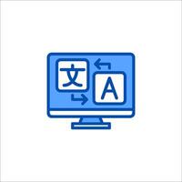 A computer monitor with chinese characters on it vector