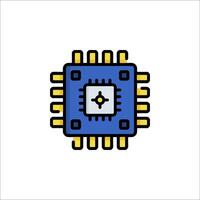 A computer chip icon on a white background vector