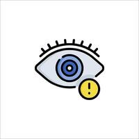 An eye icon with a yellow circle vector
