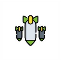 A green and yellow rocket with a bow on it vector