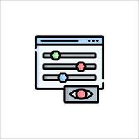 A web page with a button and a monitor vector