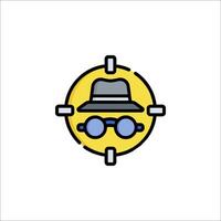 A hat and glasses icon on a white background vector