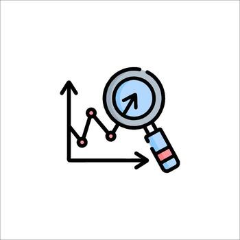 Magnifying glass icon with arrow pointing up vector