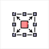 A square with arrows and a red square vector