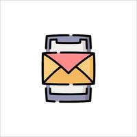 An email icon with a phone in the background vector