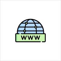 The globe and the word www icon vector