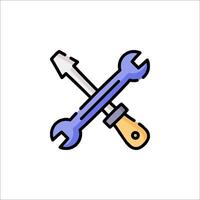 A wrench and a wrench icon on a white background vector