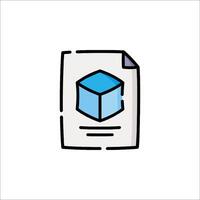 A blue cube on a white background vector