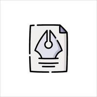 A pen and paper icon on a white background vector