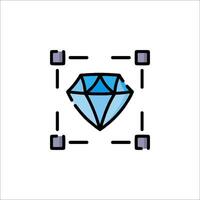 A diamond icon in a square frame vector