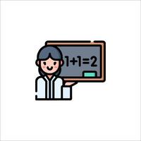 A teacher holding a chalkboard with a number on it vector
