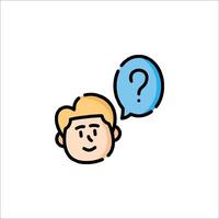 A man with a question mark on his head vector