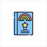 A book with a star and rainbow on it vector