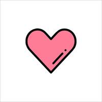 A pink heart icon on a white background vector