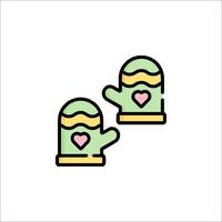 Two mittens with hearts on them vector