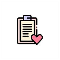 A clipboard with a heart on it vector