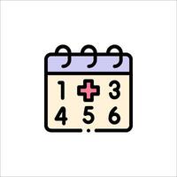 Calendar icon with a plus sign on it vector