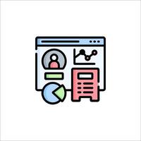 A line icon of a computer screen with a person on it vector