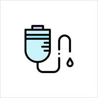 A blood bag with a drip line icon vector