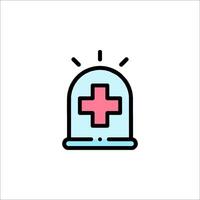 A medical bell icon with a cross on it vector