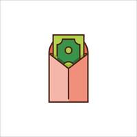 Money in envelope icon illustration vector