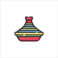 A colorful pot with a lid on it vector