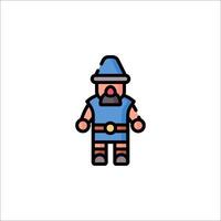 A cartoon character with a beard and hat vector