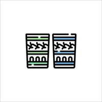 Two glasses with a pattern on them vector
