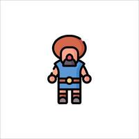 A cartoon man with a beard and a hat vector