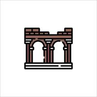 An icon of a building with arches and columns vector