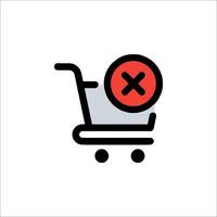 A shopping cart with a red cross on it vector