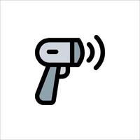 A black and white icon of a gun with a sound vector