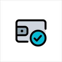 A wallet with a check mark on it vector