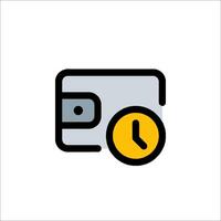 A clock and a wallet icon on a white background vector