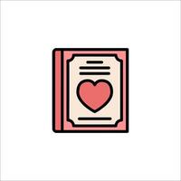 A book with a heart on it vector