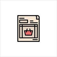 A newspaper with a shopping bag icon vector