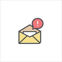 An email envelope icon with a speech bubble vector