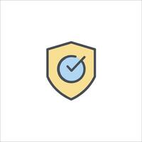 A shield with a tick on it vector