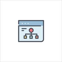 A web page with a map icon vector