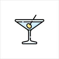 Martini icon in line style on white background vector