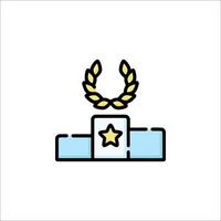 A star on a podium with a laurel wreath vector