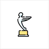 The award icon is a simple line drawing of a man holding a trophy vector