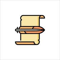 A paper document with a pencil and a pencil on it vector