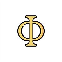 Phi phi logo, phi phi symbol, phi phi letter phi vector
