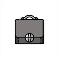 A black and white illustration of a briefcase vector
