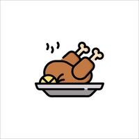 A turkey is lying on a plate in a dish vector