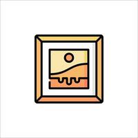 A square frame with a picture of a mountain vector