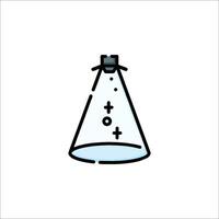 A laboratory flask icon with a liquid inside vector