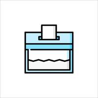 A blue box with a paper towel inside vector