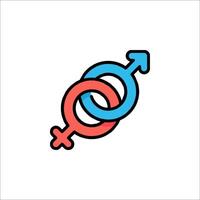 A male and female symbol on a white background vector